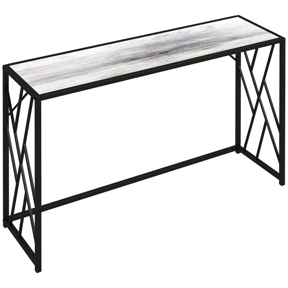 HOMCOM Console Table, Industrial Sofa Table with Metal Frame for Living Room, Hallway, 120Â cm, Grey