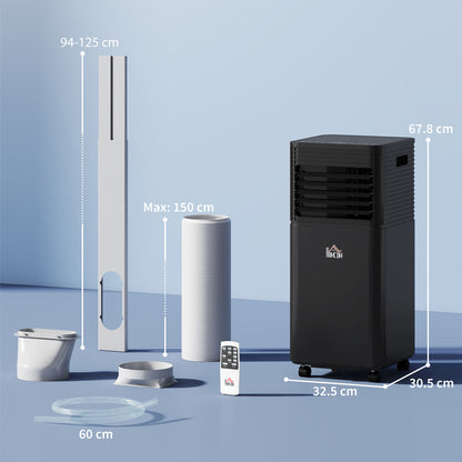 HOMCOM 5000 BTU 4-In-1 Portable Air Conditioner Unit Cooling Dehumidifying Ventilating  for Room up to 18mÂ², with Fan, Remote, 24H Timer, Window Mount Kit, R290, A Energy Efficiency
