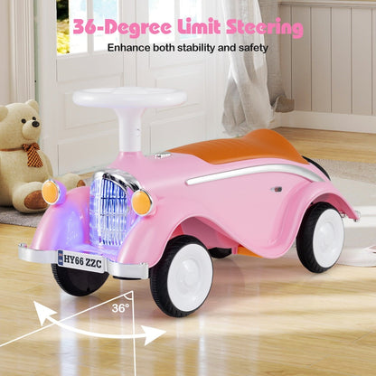 Toddler Ride on Toy with Steering Wheel for Children 19-36 Months Old-Pink