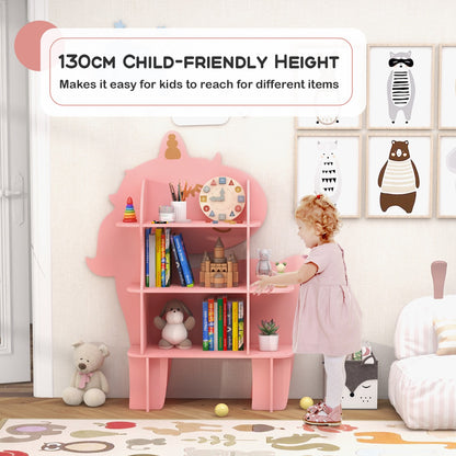 Kids Toy Storage Organizer with Anti-Toppling System for Play Room Nursery Kindergarten-Pink