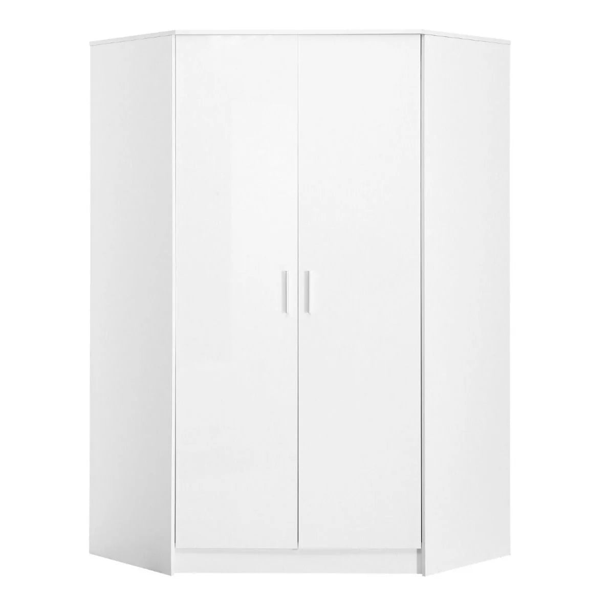 Reflect 2 Door High Gloss Corner Wardrobe - White