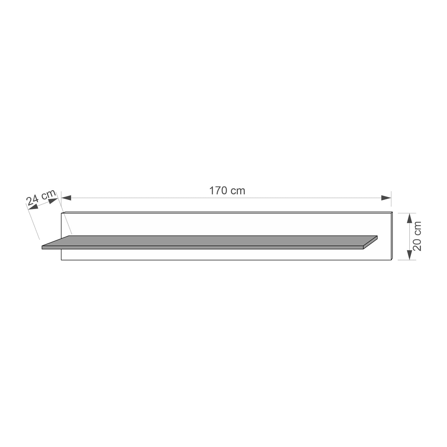 Volpiano 05 Wall Shelf 170cm