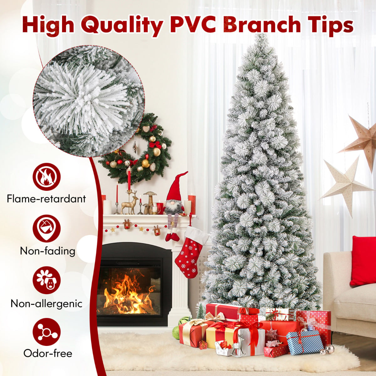 Pop up Artificial Christmas Tree with PVC Tips and Pine Needles-210 cm