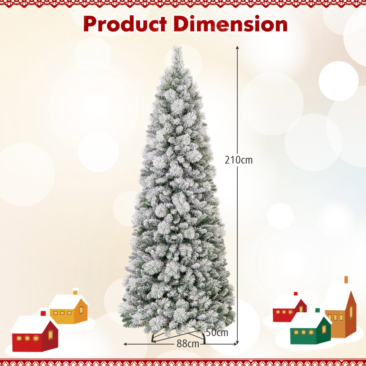 Pop up Artificial Christmas Tree with PVC Tips and Pine Needles-210 cm