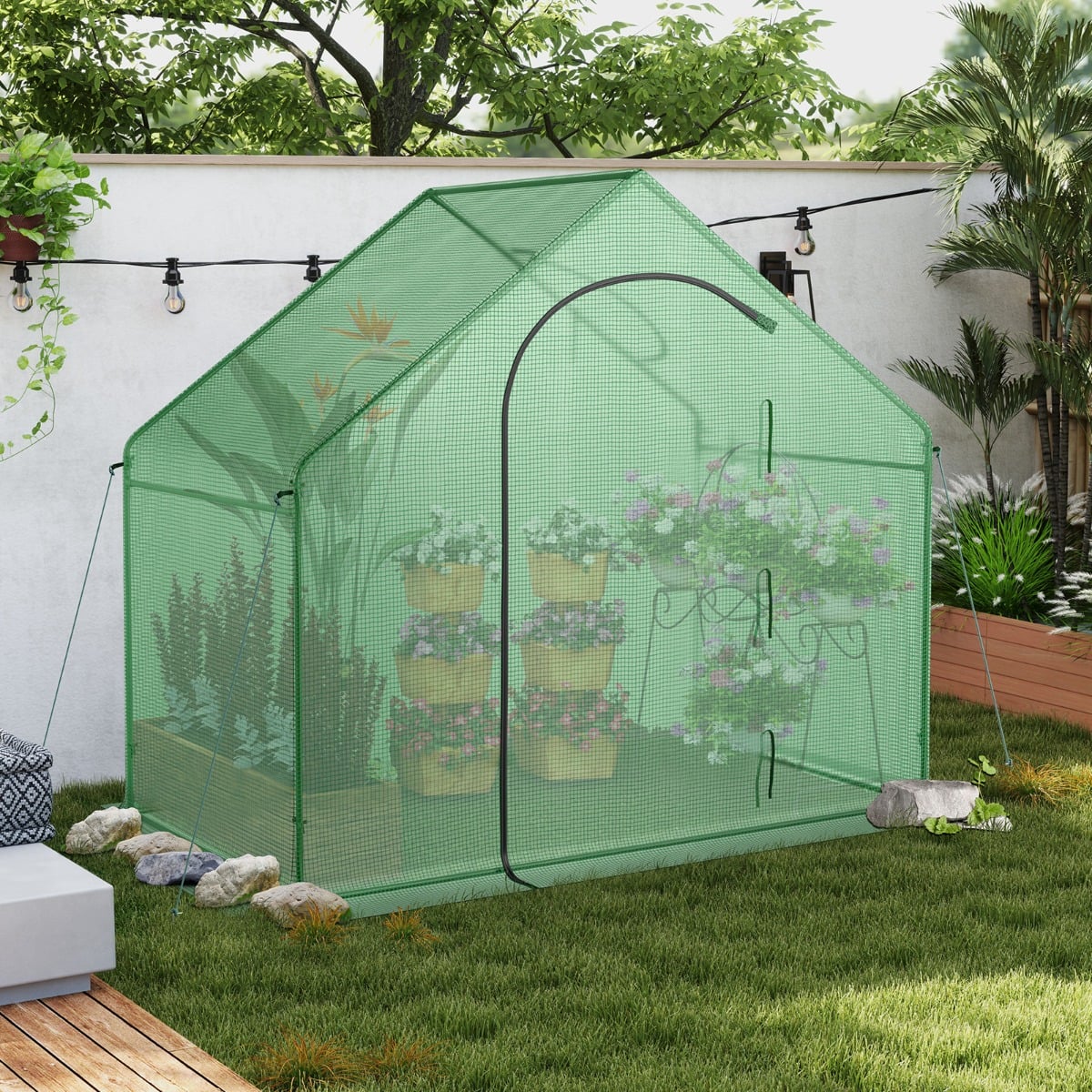 Portable Outdoor Warm House for Winter with PE Cover and Rustproof PE-Coated Metal Frame