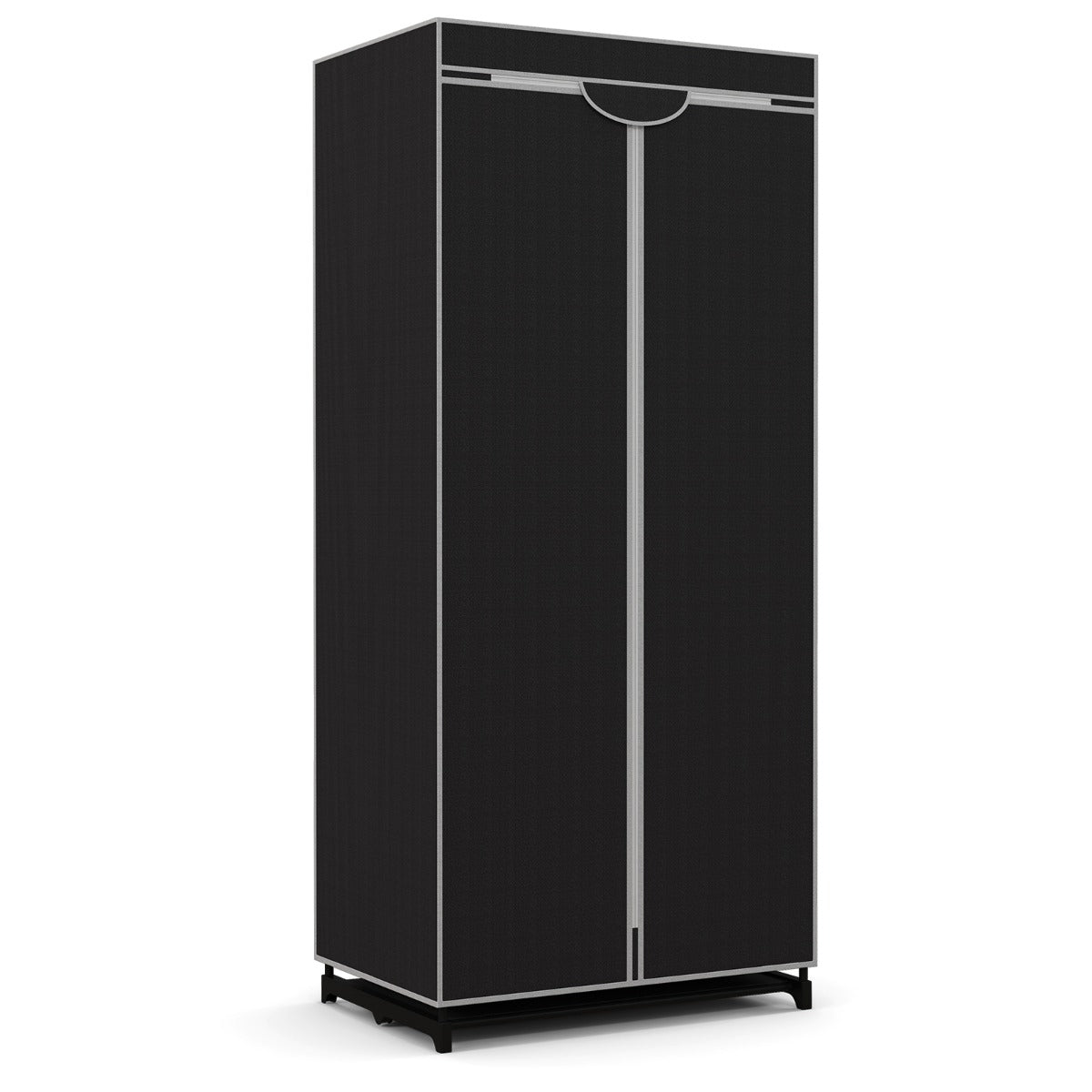 Single Canvas Wardrobe with Dust-proof Cover-Black