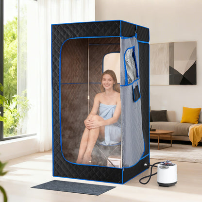 Portable Steam Sauna Box Extra-Large Tent 3L/1200W Fast-Heat Steamer-Blue
