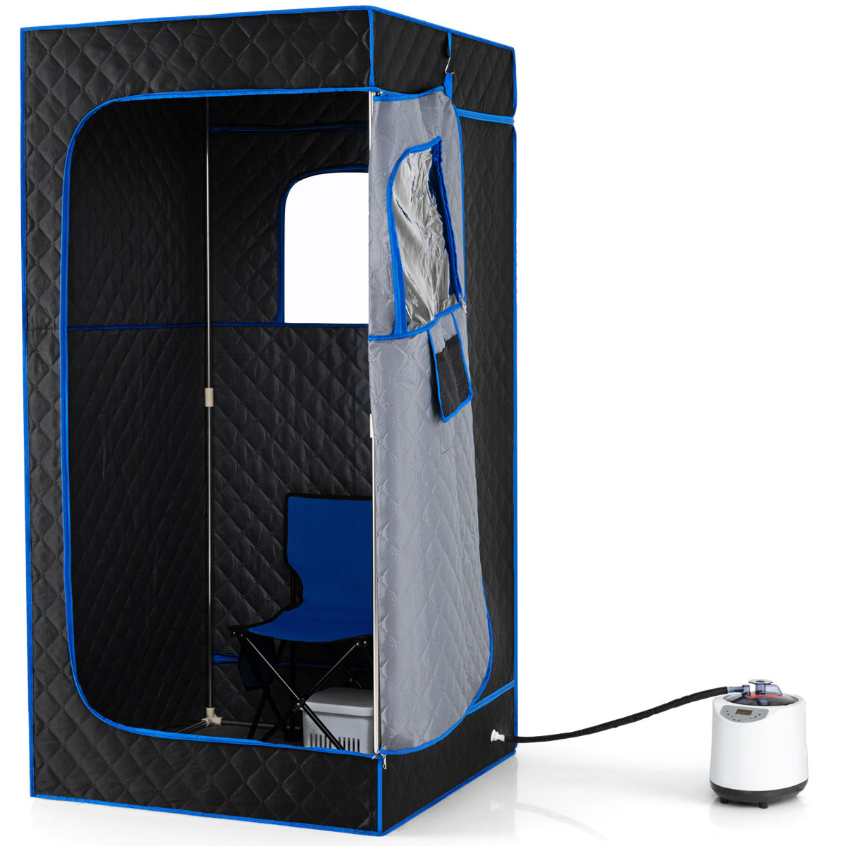 Portable Steam Sauna Box Extra-Large Tent 3L/1200W Fast-Heat Steamer-Blue