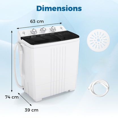 Portable Washing Machine with Drain Pump for Apartment Dorm-Black