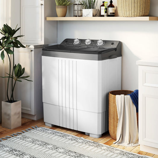 Portable Washing Machine with Drain Pump for Apartment Dorm-Grey