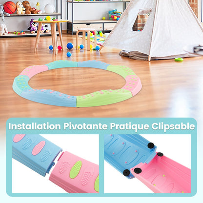 Kids Balance Beams 20 Pieces Stepping Stones with Bottom Mats-Macaron Green