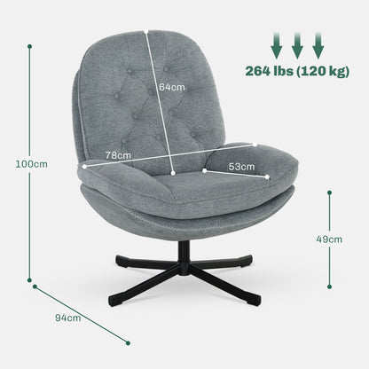 HOMCOM Relaxed Swivel Armchair - Grey