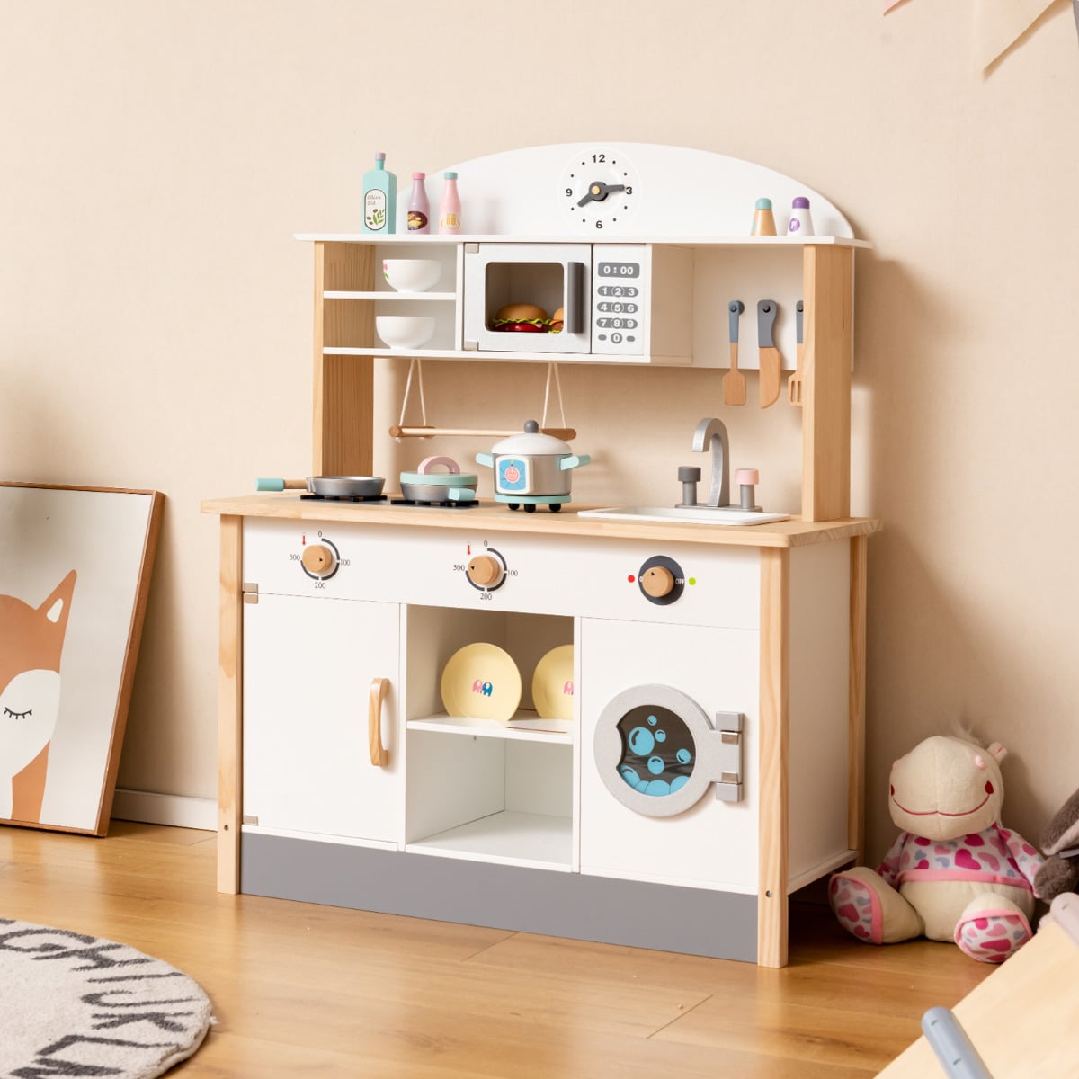 Pretend Kitchen Toy Set with Various Cooking Accessories