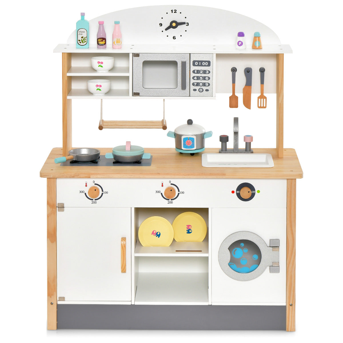 Pretend Kitchen Toy Set with Various Cooking Accessories