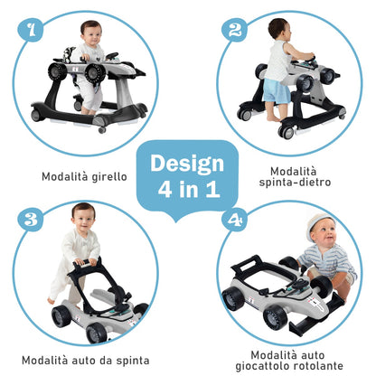 4 in 1 baby walker folding baby walker gray