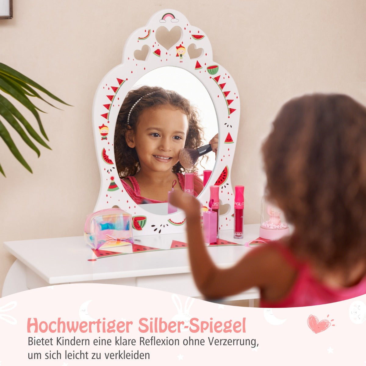 2-in-1 Kids Vanity Set with Mirror and Drawer