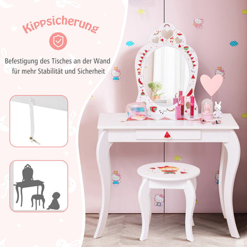 2-in-1 Kids Vanity Set with Mirror and Drawer