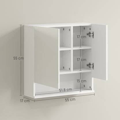 kleankin Wall Mounted Bathroom Storage Cupboard - White