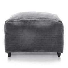 Jasmine Jumbo Cord Footstool - Grey