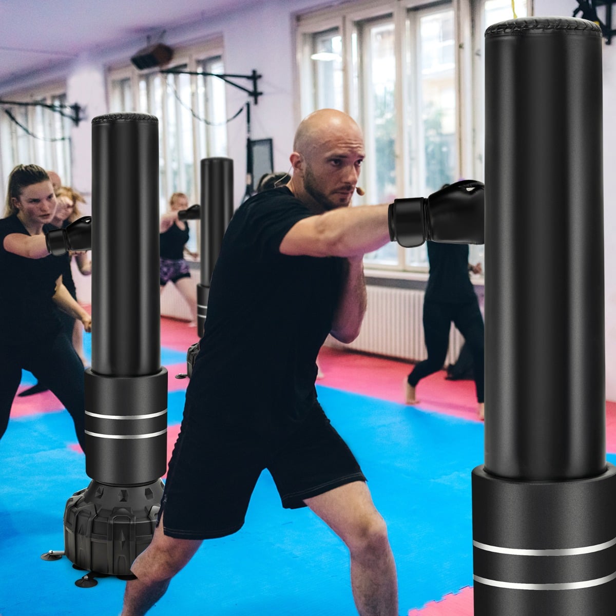 Boxing Bag with Boxing Gloves and Suction Cup Base