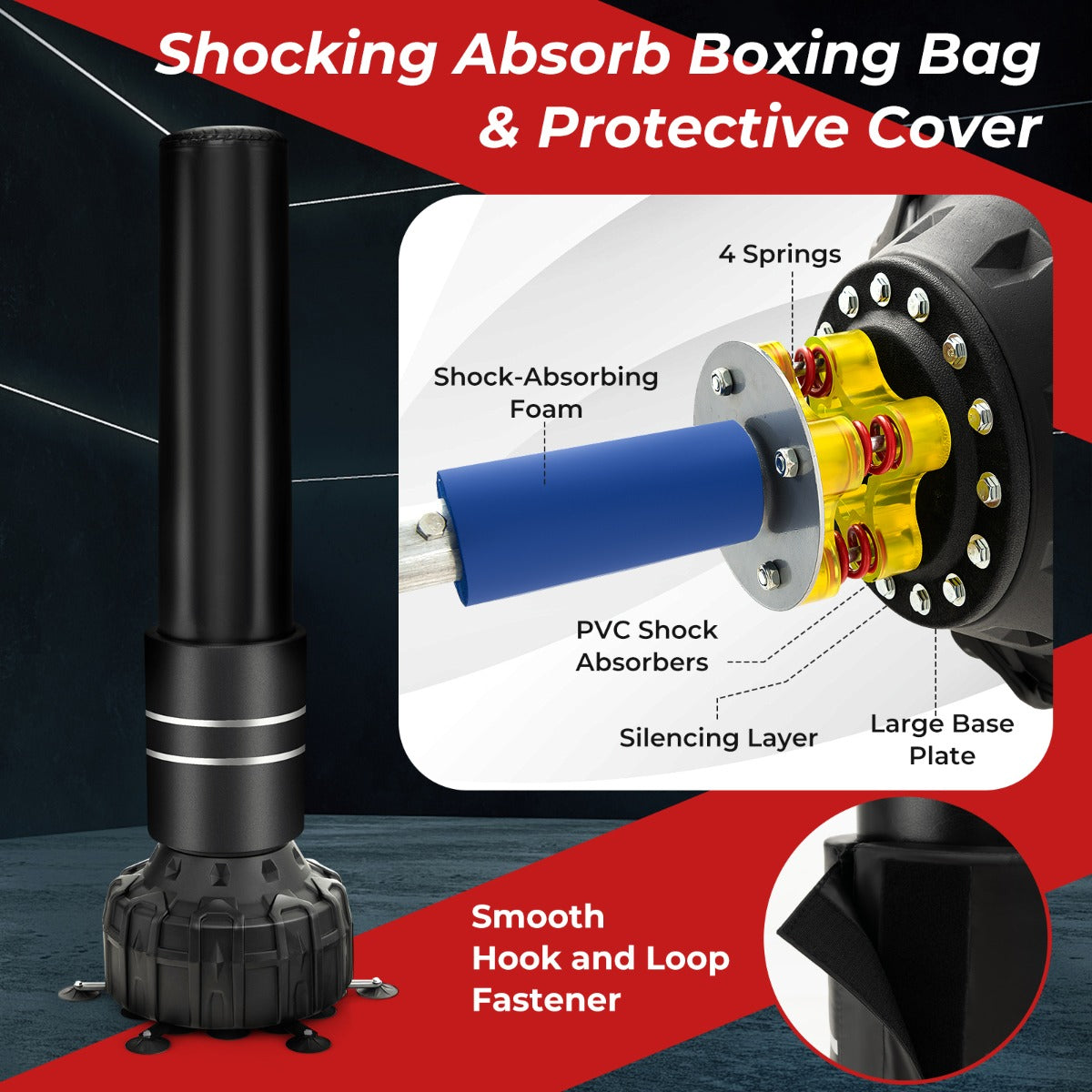 Boxing Bag with Boxing Gloves and Suction Cup Base