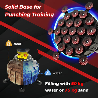 Boxing Bag with Boxing Gloves and Suction Cup Base