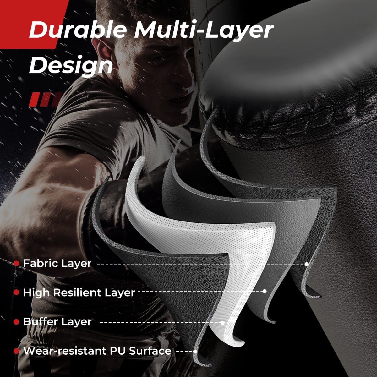 Boxing Bag with Boxing Gloves and Suction Cup Base