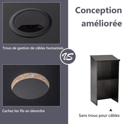 Podium Stand Hostess Stand for Speakers with Storage Shelf-Black