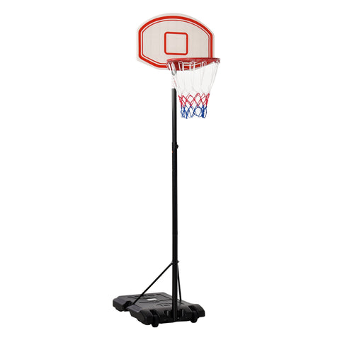 HOMCOM Portable Basketball Stand 175-215cm Adjustable Height Sturdy Rim Hoop w/ Large Wheels Stable Base Net Free Standing