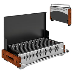 Outsunny Portable BBQ Grill, Folding Charcoal Barbecue Grill with Removable Charcoal Basin for Camping Picnic Garden Party, Black
