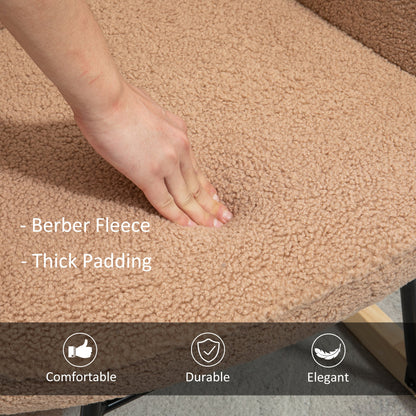 HOMCOM Soft Fleecey Rocking Wingback Chair - Light Brown