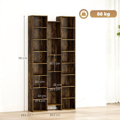 HOMCOM 21-Compartment Bookshelf - Brown