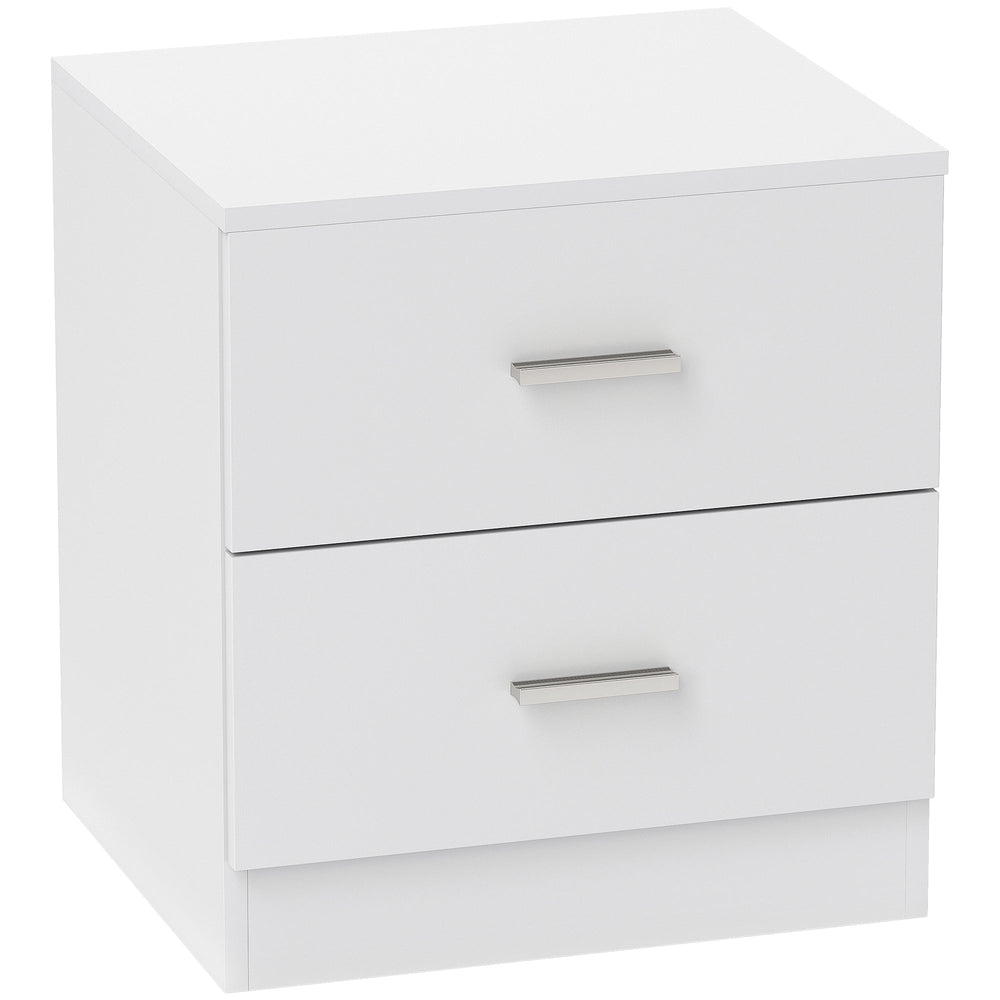 HOMCOM Bedside Table with 2 Drawers, Modern Nightstand, Cabinet Drawers Side Storage Unit for Bedroom, Living Room