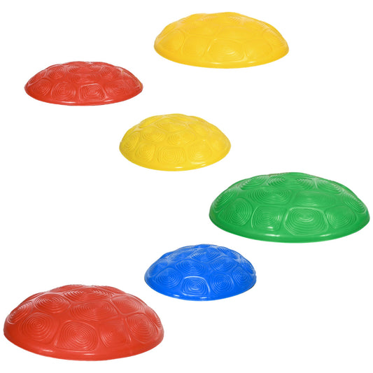 ZONEKIZ 6 Piece Kids Stepping Stones with Non-Slip Mats, Balance River Stones Indoor Outdoor Sensory Toys for 3-8 Years Old
