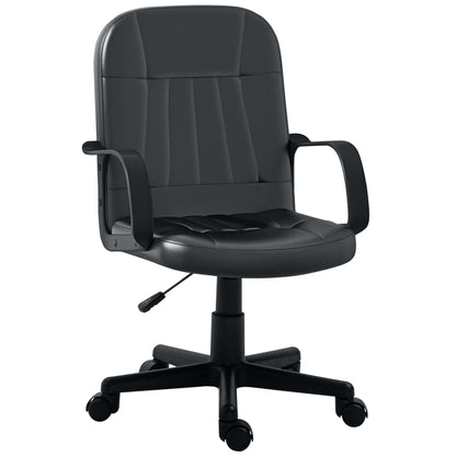 HOMCOM Swivel Executive Office Chair PU Leather Computer Desk Chair Office Furniture Gaming Seater - Black