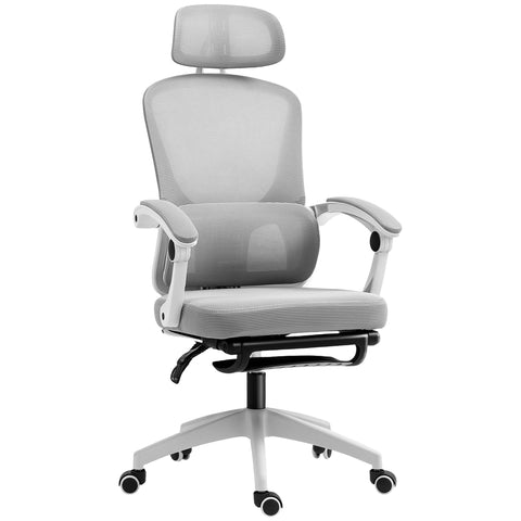 HOMCOM Multi-Adjustable Mesh Back Office Chair - Grey