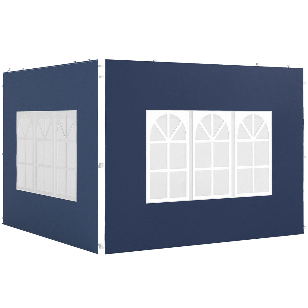 Outsunny Set of Two 3 x 3(m) Gazebo Frame Replacement Walls - Blue