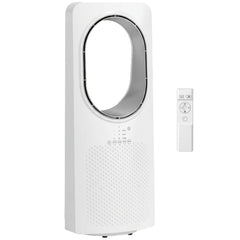 HOMCOM Bladeless Tower Fan for Bedroom, 36dB Standing Cooling Fan with 45Â° Oscillating, 3 Speeds, 3 Modes, 15H Timer, White