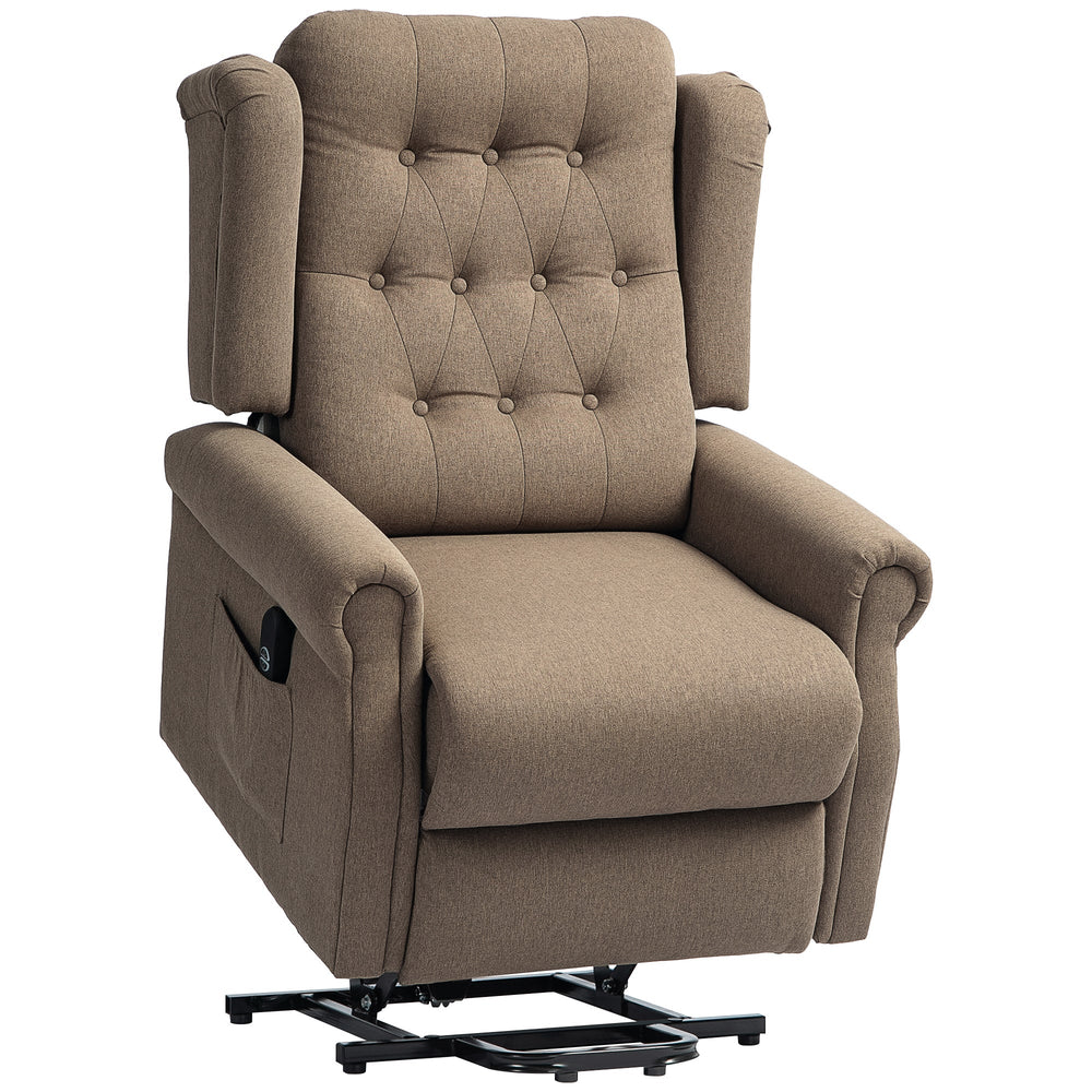 HOMCOM 45 Lifting Riser and Recliner Armchair - Dark Brown