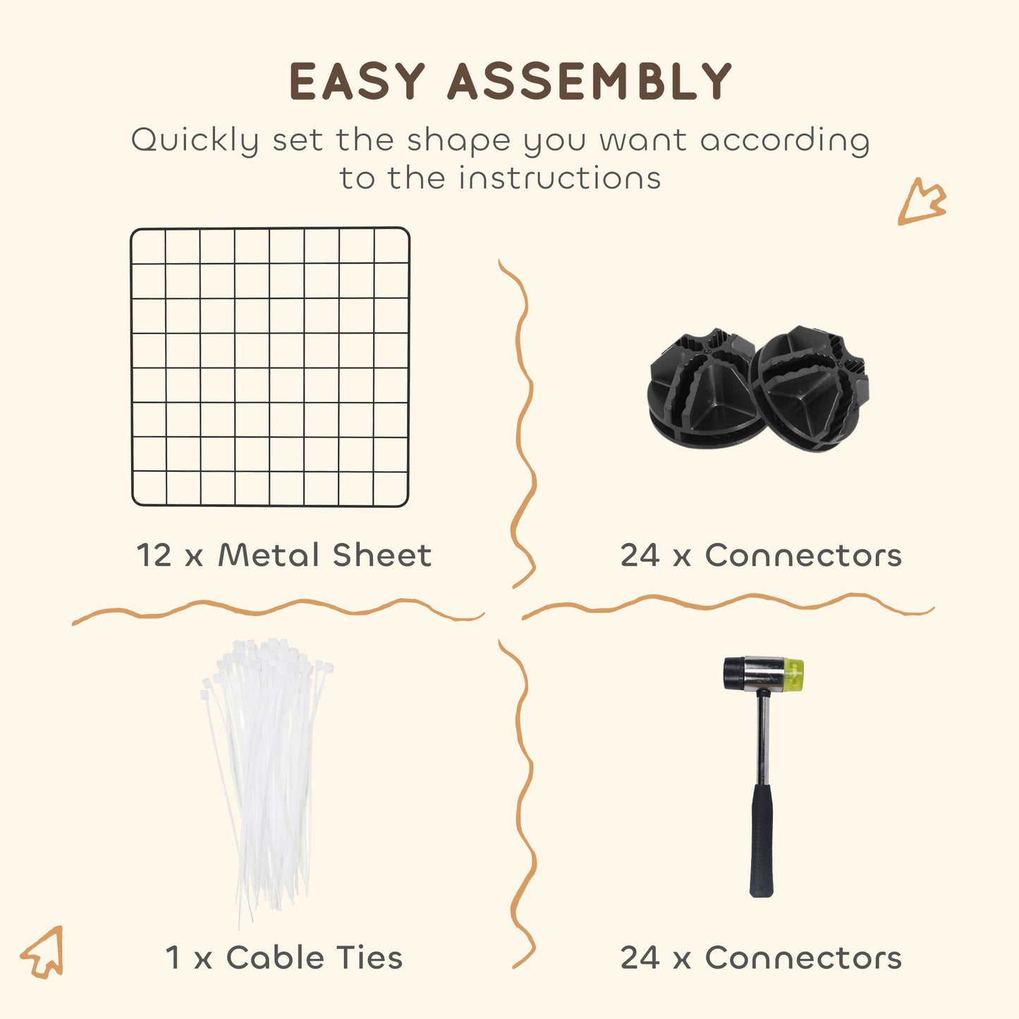 PawHut DIY Pet Playpen Metal Wire Fence 12 Panel Enclosure Indoor Outdoor Guinea Pig Bunny Small Animals Cage Black