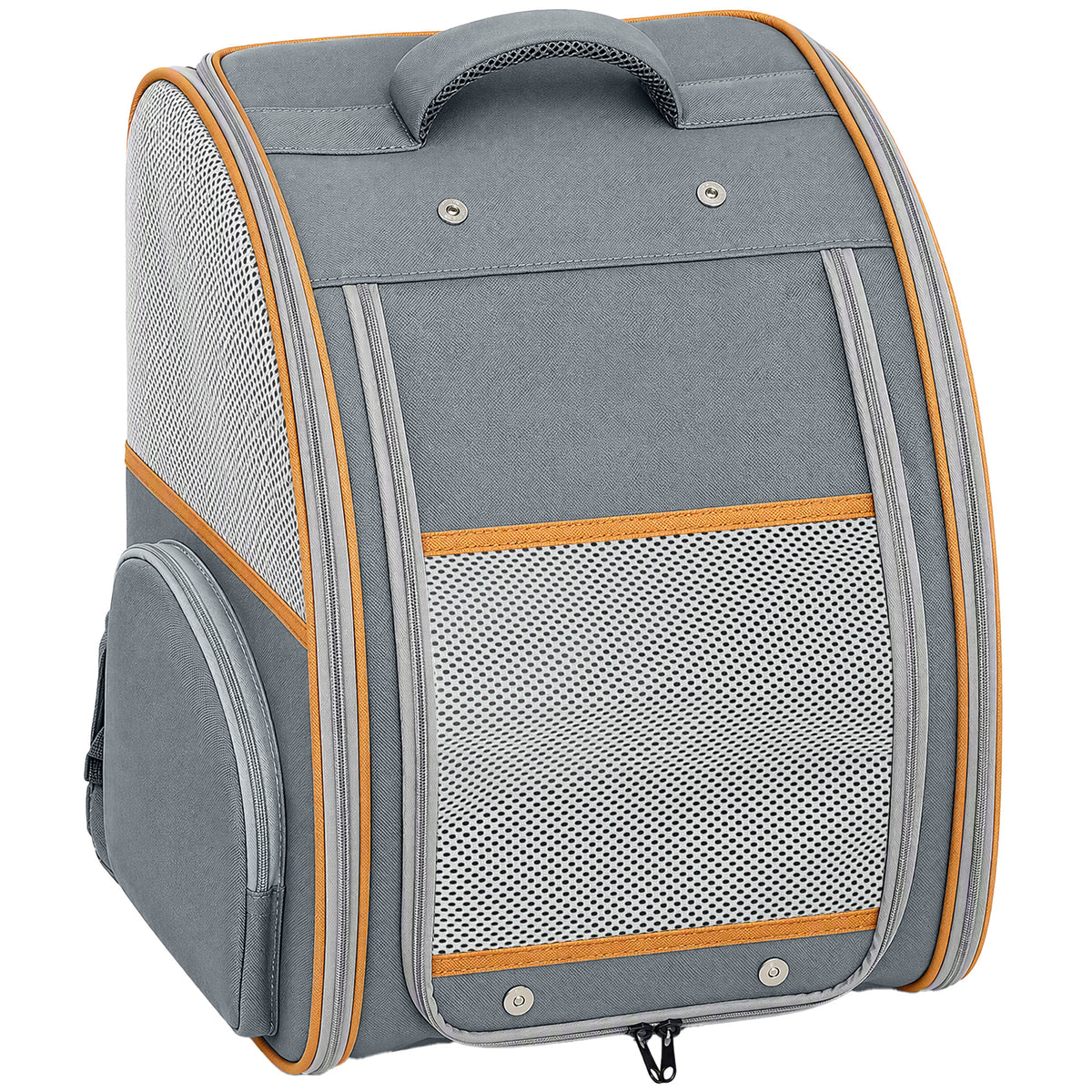PawHut Pet Backpack Carrier, Foldable Pet Carrier Backpack for Mini Dogs Cats Up to 5 kg, with Mesh Window, Grey