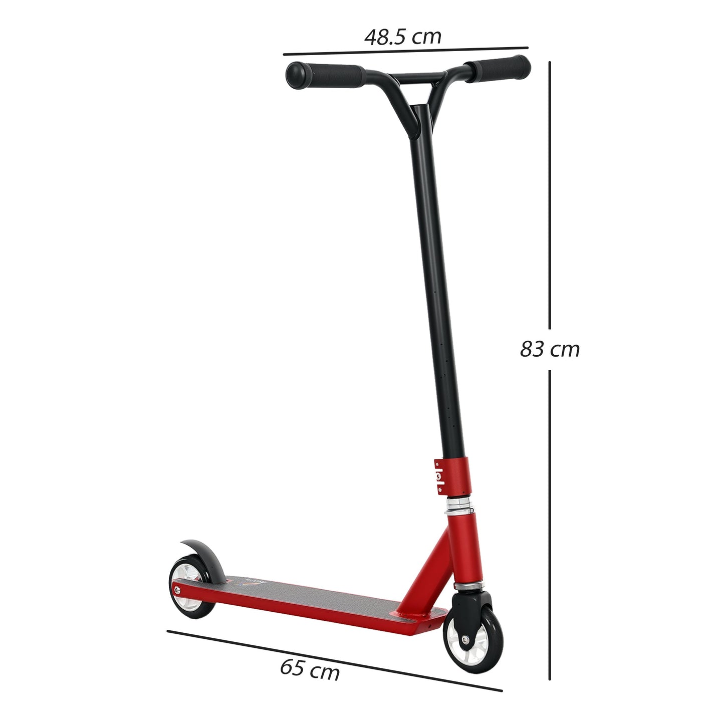 HOMCOM Stunt Scooter, 360 Entry Level Tricks Scooter w/ Lightweight Aluminium Deck and ABEC 7 Bearing, For Age 14+ Beginners, Red