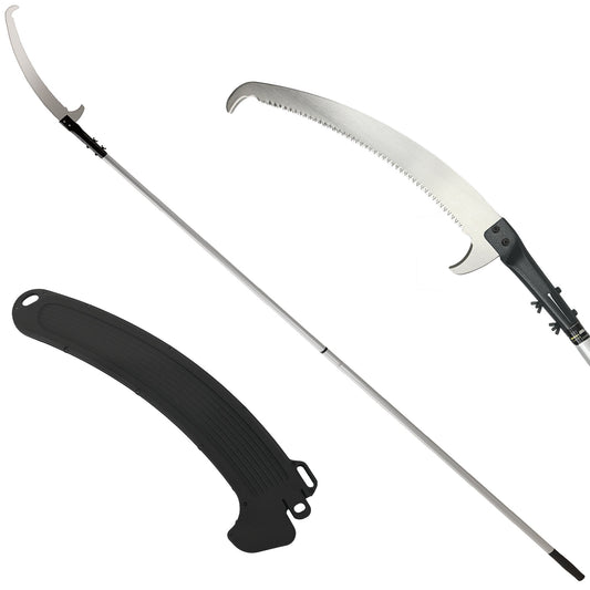Outsunny Manual Pole Saw, 1.8-2.9 m Extendable Tree Pruner, Tree Lopper Long Reach Telescopic with Extendable Handle & 40 cm Saw for Tree Trimming