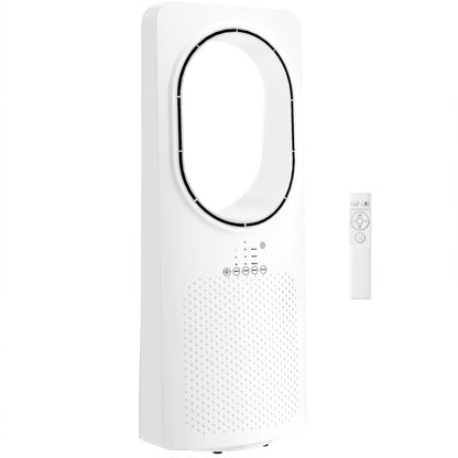 HOMCOM Bladeless Tower Fan for Bedroom, 36dB Standing Cooling Fan with Oscillating, 3 Speeds, 3 Modes, 15H Timer, White