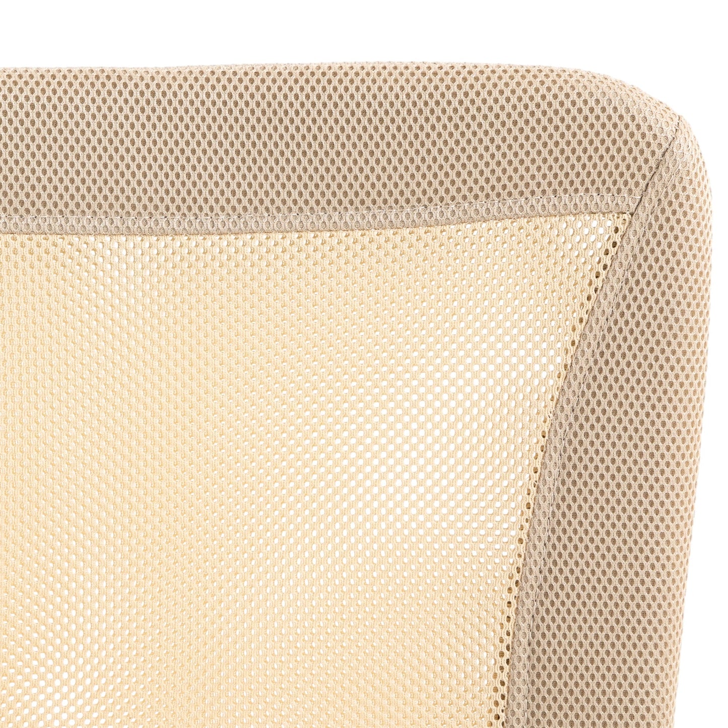 Vinsetto Computer Desk Chair, Mesh Office Chair with Adjustable Height and Swivel Wheels, Armless Study Chair, Beige