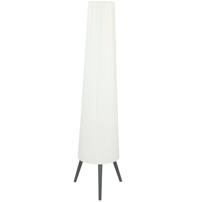 HOMCOM Dimmable Tripod Floor Lamp with Foot Switch, Nordic Standing Lamp with Fabric Shade, 153cm, White and Grey