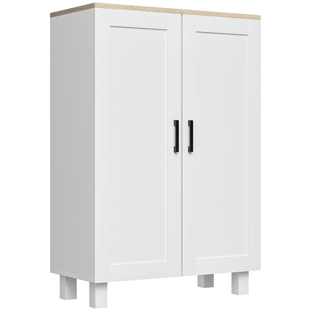 HOMCOM Nordic Sideboard Storage Cabinet with Adjustable Shelf Coffee Bar Cabinet Two Doors 60 x 30 x 90 cm White