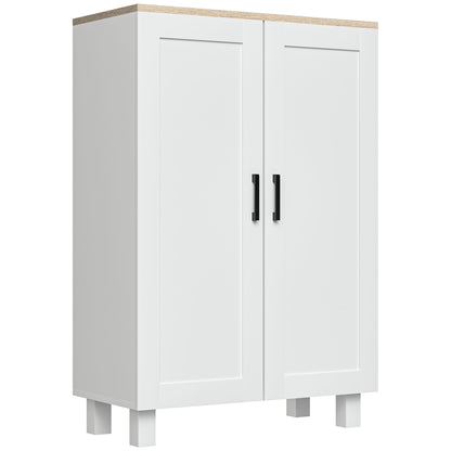 HOMCOM Nordic Sideboard Storage Cabinet with Adjustable Shelf Coffee Bar Cabinet Two Doors 60 x 30 x 90 cm White