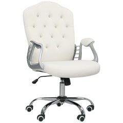 Vinsetto Velvet-Feel Work Chair, with Diamante Back - Cream