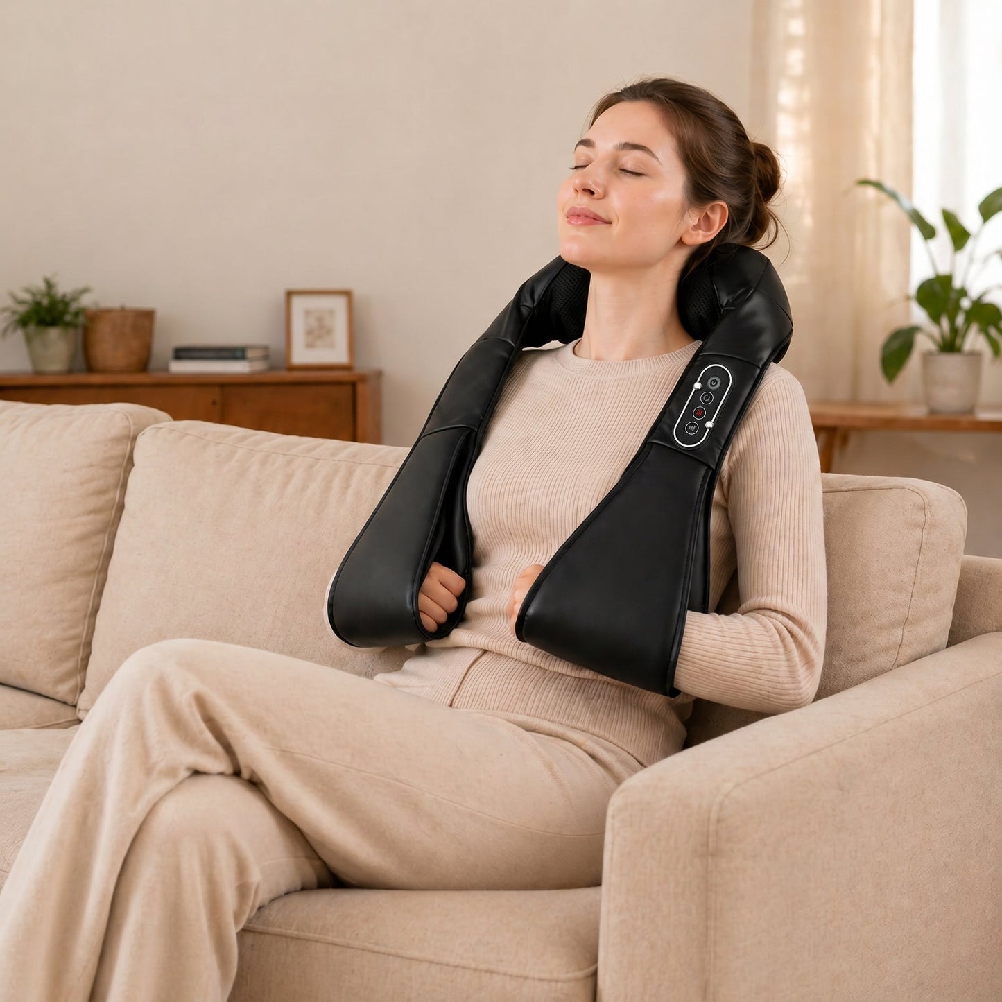 HOMCOM Neck and Shoulder Massager with Heat, Deep Tissue Shiatsu 3D Kneading Massager for Neck, Back, Waist, Foot and Leg